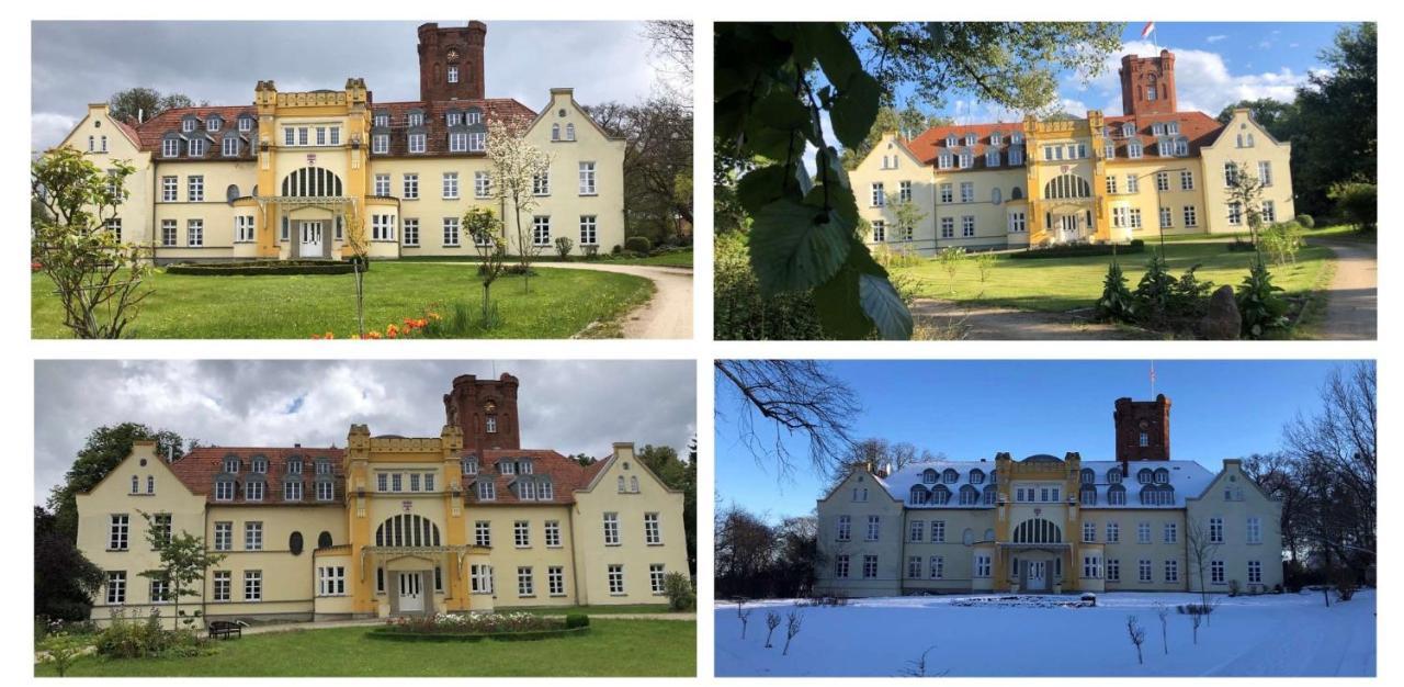 Schloss Lelkendorf Apartment Ulrichshusen Maisonette Fewo Mecklenburger Seenplatte mit Dachterrasse Exterior foto